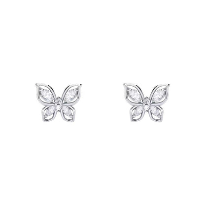Sterling Silver CZ Butterfly Studs