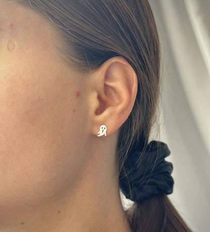 Sterling Silver Ghost Stud Earrings