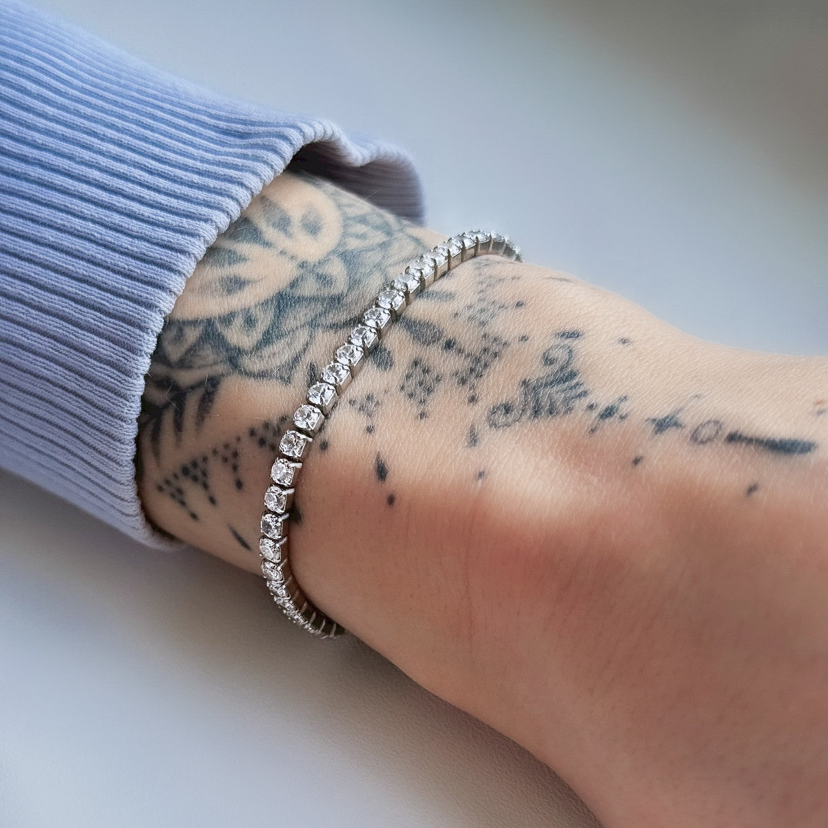 Sidabrinė rodžiuota apyrankė Tennis 3mm