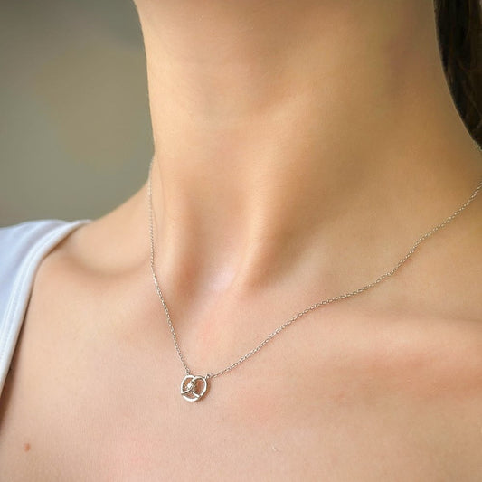 Sterling Silver Rhodium Plated CZ Pendant Necklace