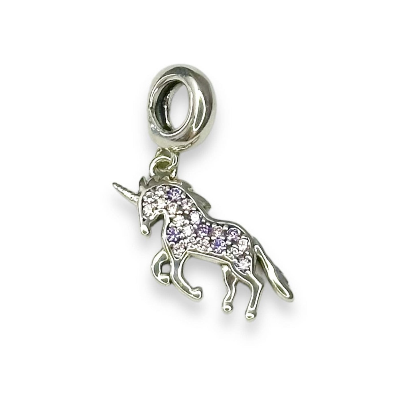 Sterling Silver CZ Unicorn Pendant