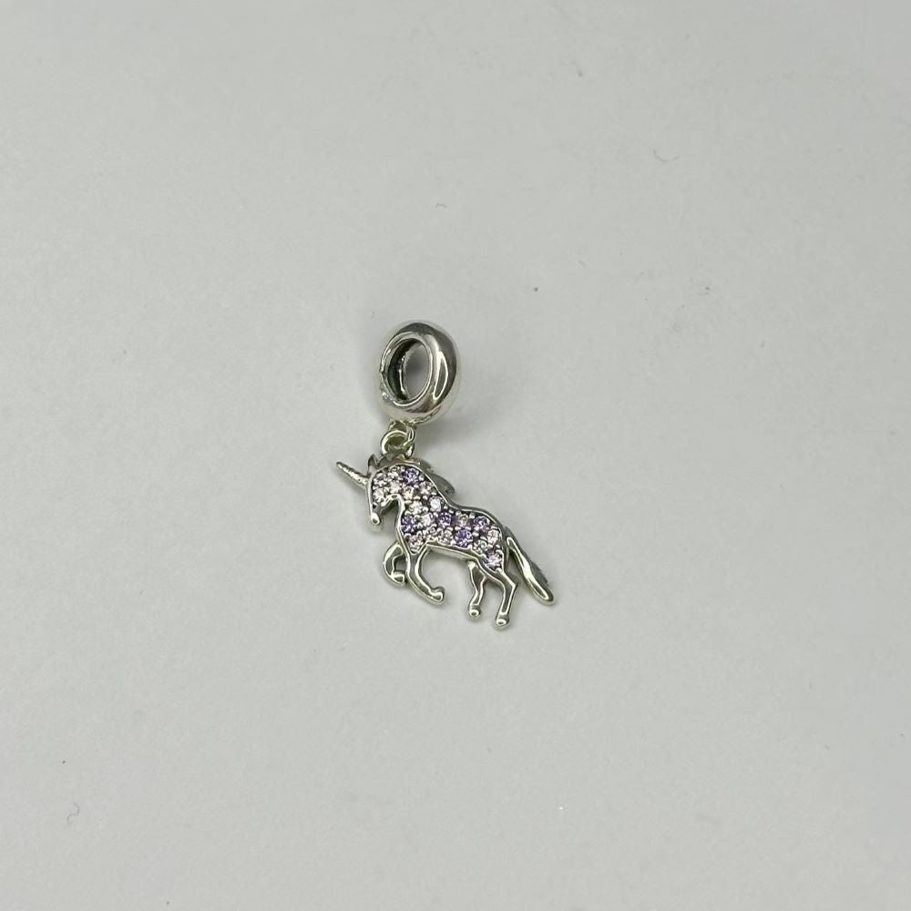 Sterling Silver CZ Unicorn Pendant