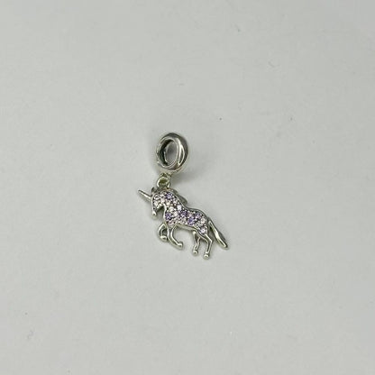 Sterling Silver CZ Unicorn Pendant