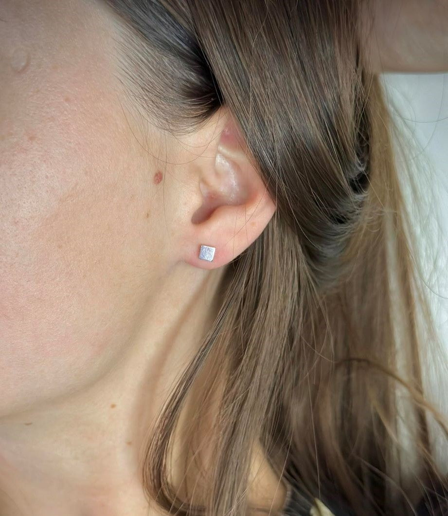 Sterling Silver Square Studs