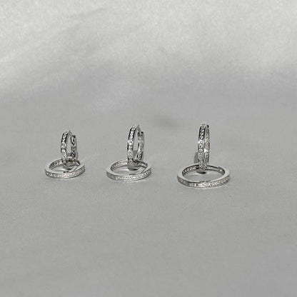 Silver Rhodium / Gold / Rose Gold Plated 12 - 20 mm CZ Hoops