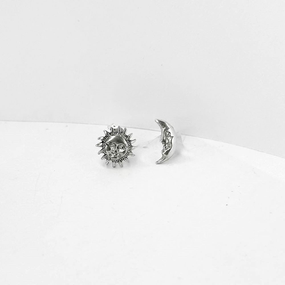 Sterling Silver Studs "Moon and Sun"