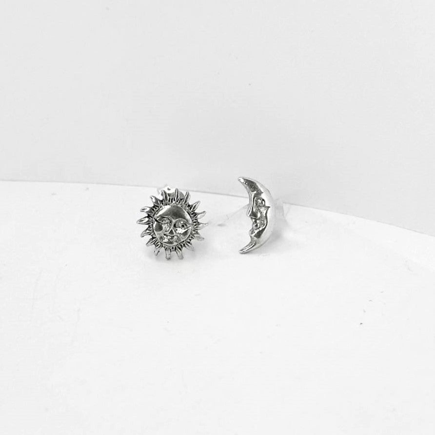 Sterling Silver Studs "Moon and Sun"