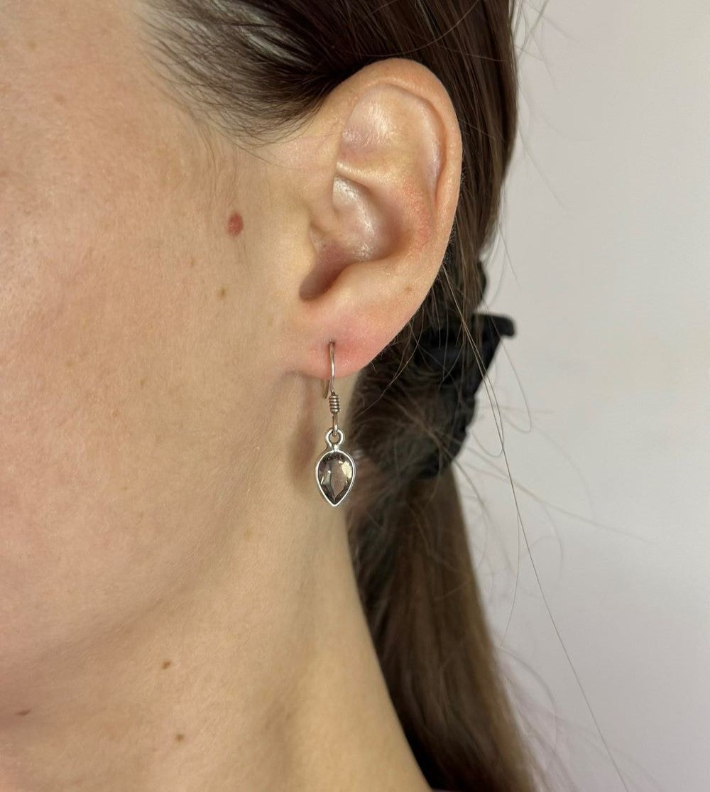 Sterling Silver Smoky Quartz Drop Earrings
