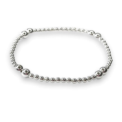 Sterling Silver Bead Stretchy Bracelet