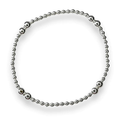 Sterling Silver Bead Stretchy Bracelet