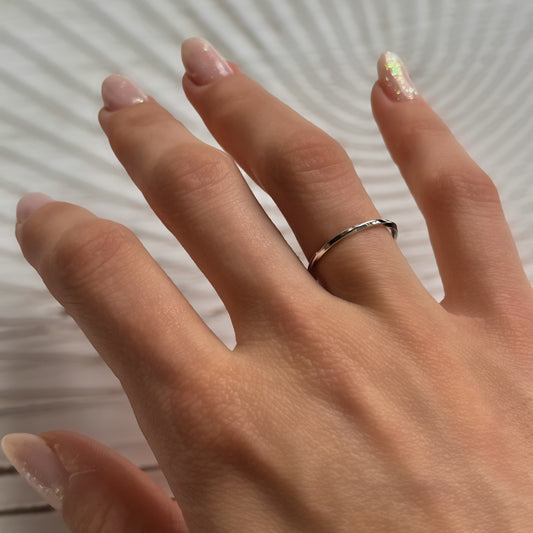 Sterling Silver Rhodium Plated Twisted Ring