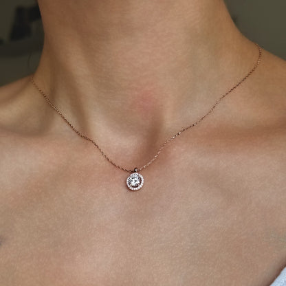 Sterling Silver Rose Gold Plated Soleste Necklace