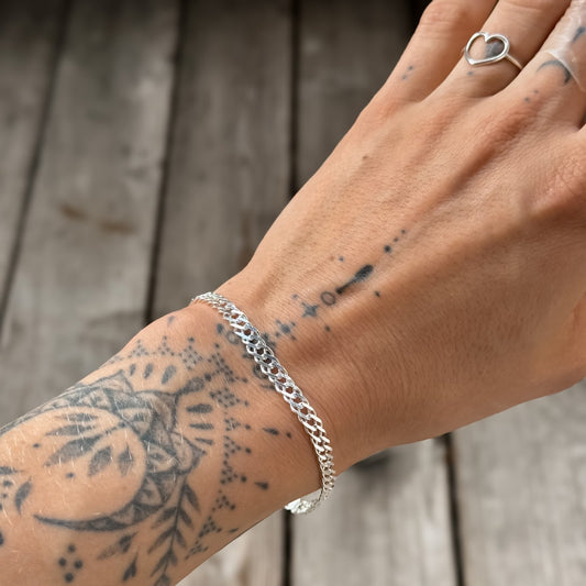 Sterling Silver 5 mm Rombo Chain Bracelet