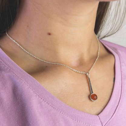 Sterling Silver Carnelian Pendant Necklace