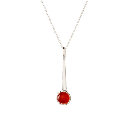 Sterling Silver Carnelian Pendant Necklace
