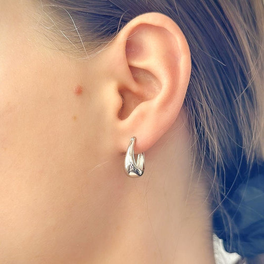 Sterling Silver Plated English Lock Earrings
