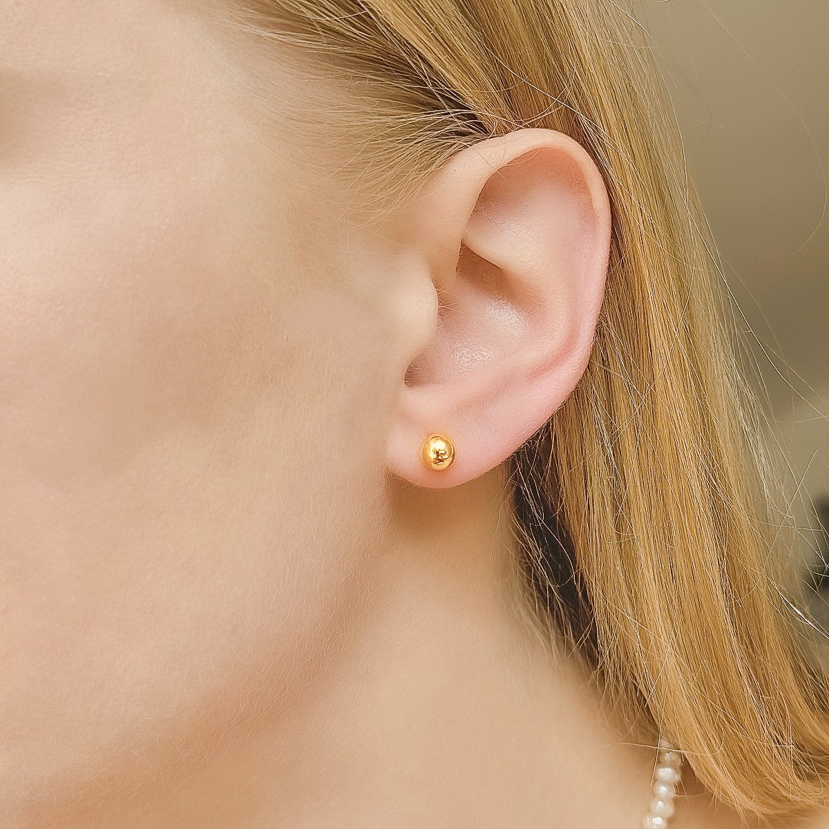 Sterling Silver Rhodium Plated 2 - 6 mm Bead Studs