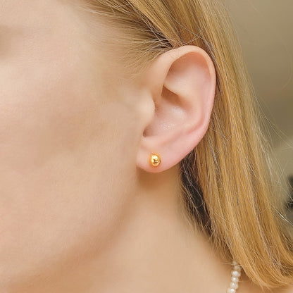 Sterling Silver Rhodium Plated 2 - 6 mm Bead Studs