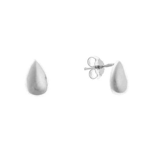 Sterling Silver Drop Shaped Studs
