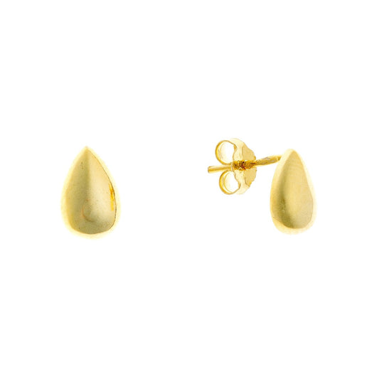 Sterling Silver Gold Plated Drop Shaped Studs