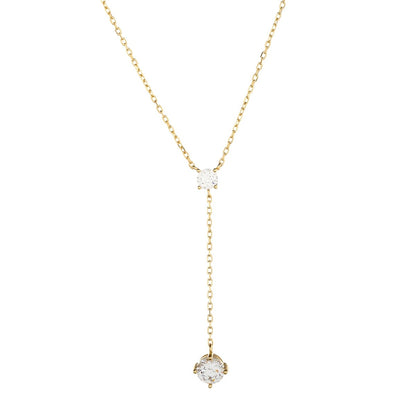 Sterling Silver Gold Plated CZ Pendant Necklace
