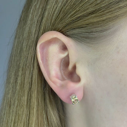 Sterling Silver Oval Citrine Studs