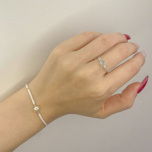 Sterling Silver CZ Crystal Ring