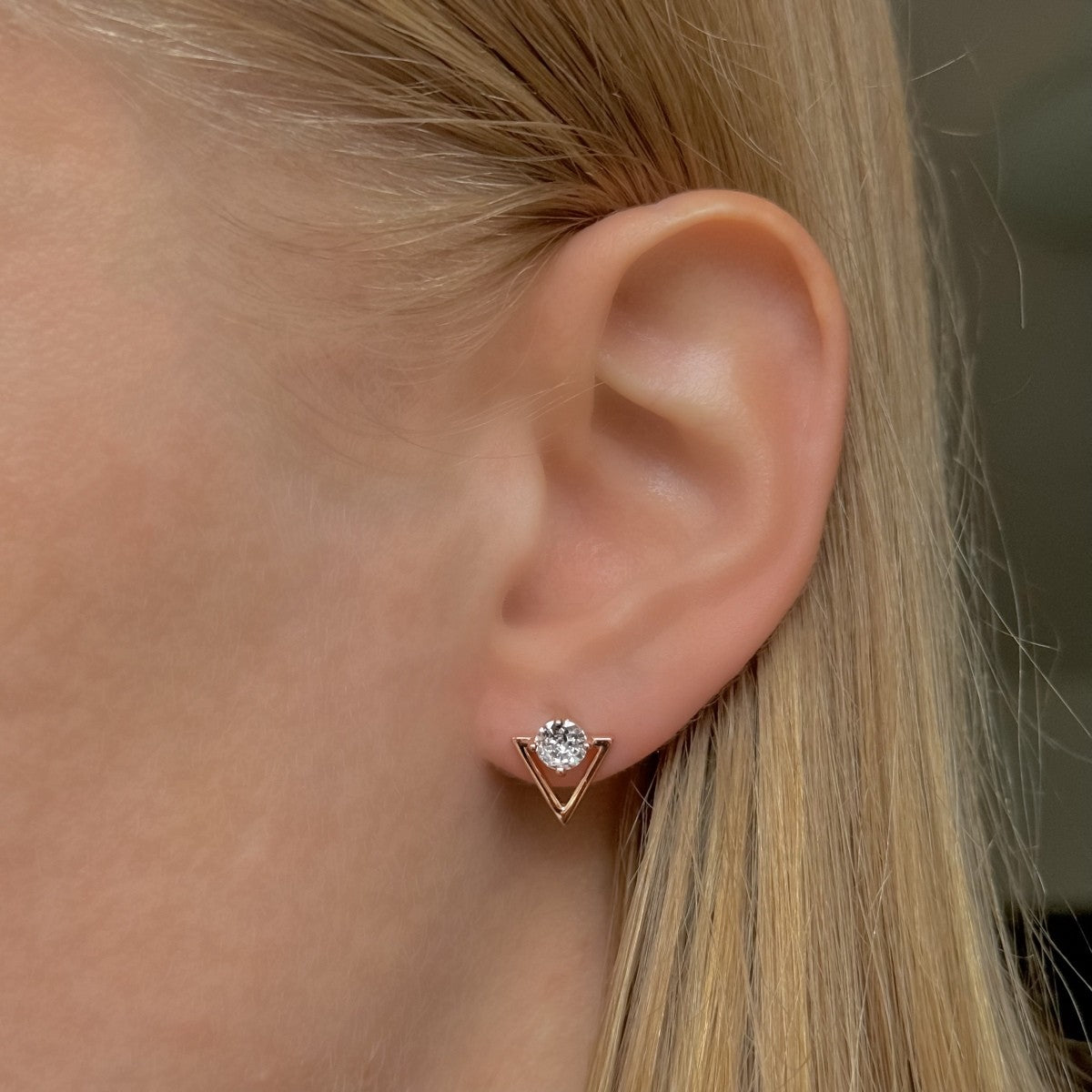 Sterling Silver Rhodium Plated CZ Studs