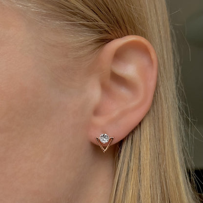 Sterling Silver Rhodium Plated CZ Studs