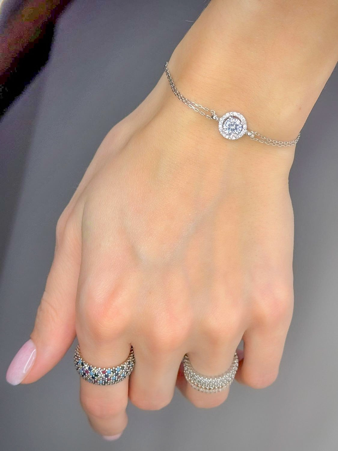 Sterling Silver Rhodium Plated Soleste Bracelet