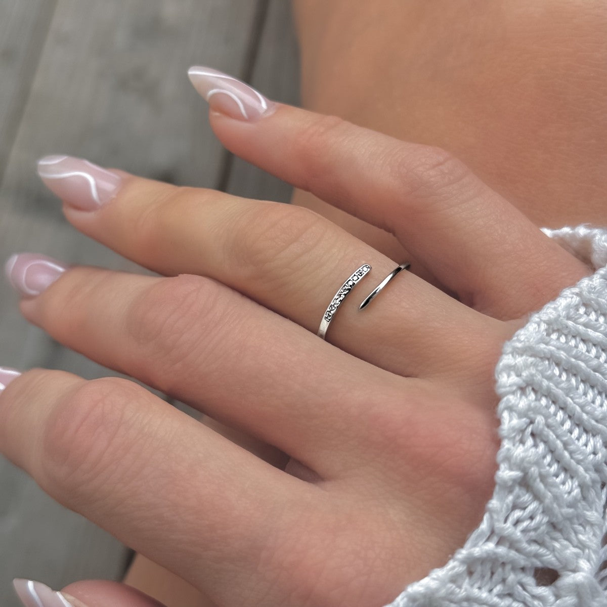 Sterling Silver Rhodium Plated CZ Ring