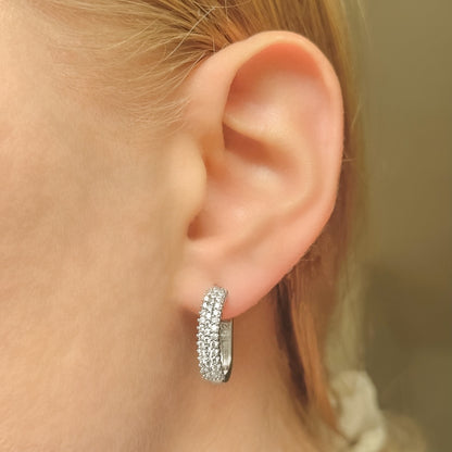 Sterling Silver Rhodium Plated English Lock Earrings