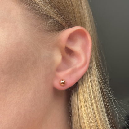 Sterling Silver Rhodium Plated 2 - 6 mm Bead Studs