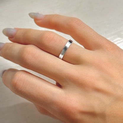 Sterling Silver Rhodium Plated Matte 3 mm Band Ring