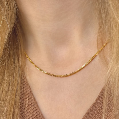 Sterling Silver Gold Plated 1 mm Chopin Chain