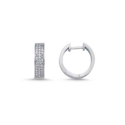Sterling Silver Rhodium Plated CZ Hoops