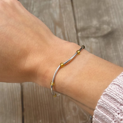Sterling Silver Peridot Beaded Bracelet