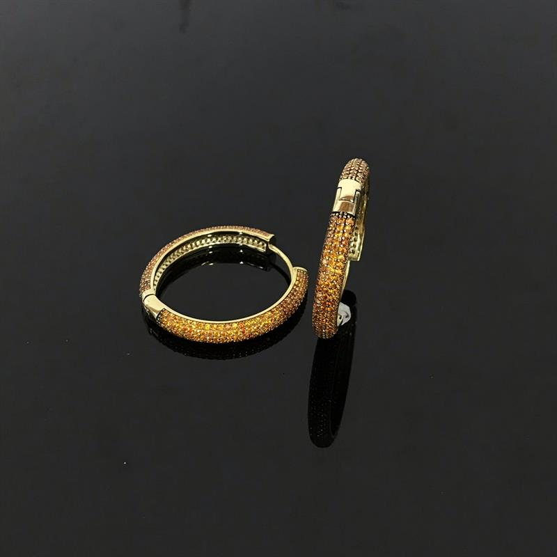 Sidabriniai auksuoti auskarai su 5 cirkonių eilėmis