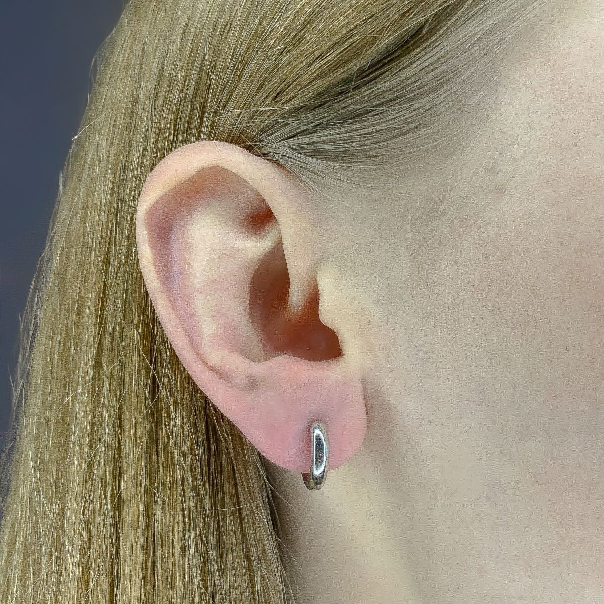 Sterling Silver Rhodium Plated Hoops