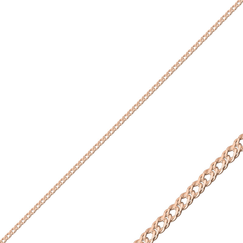 Sterling Silver Rose Gold Plated 3.2 mm Rombo Chain