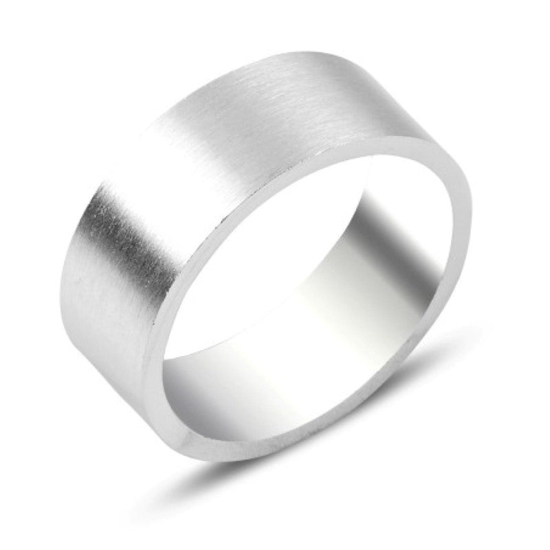 Sidabrinis 8mm pločio matinis žiedas