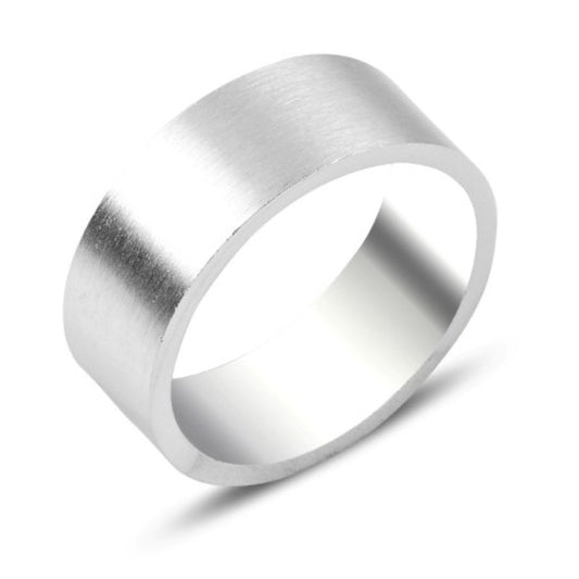 Sidabrinis 8mm pločio matinis žiedas