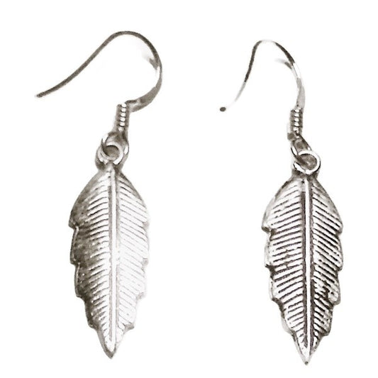 Sterling Silver Leaf Drop Earrings