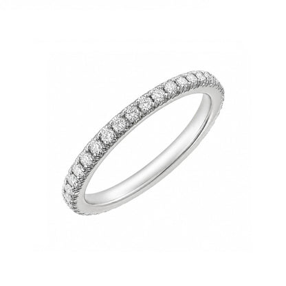 Sterling Silver Rhodium Plated 1.5 mm CZ Band Ring