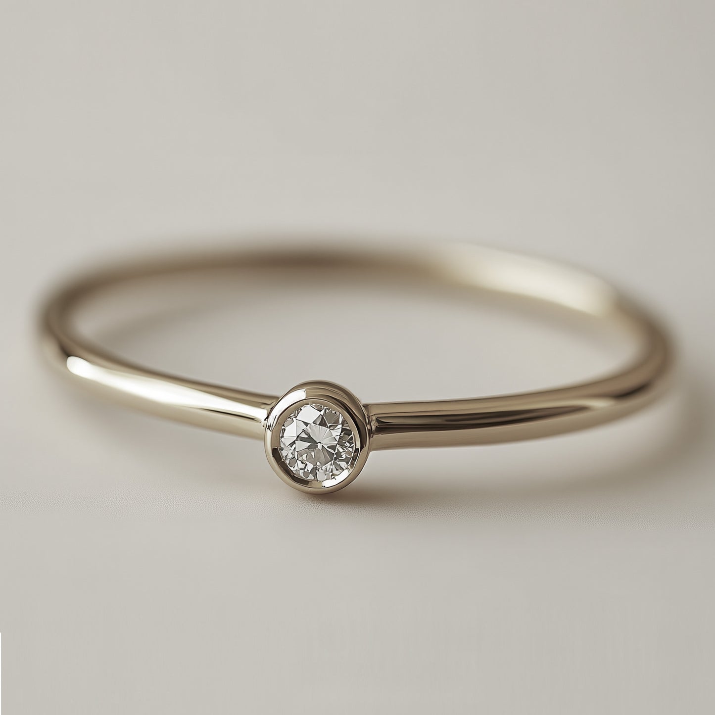 Sterling Silver Rhodium Plated Minimalist CZ Ring
