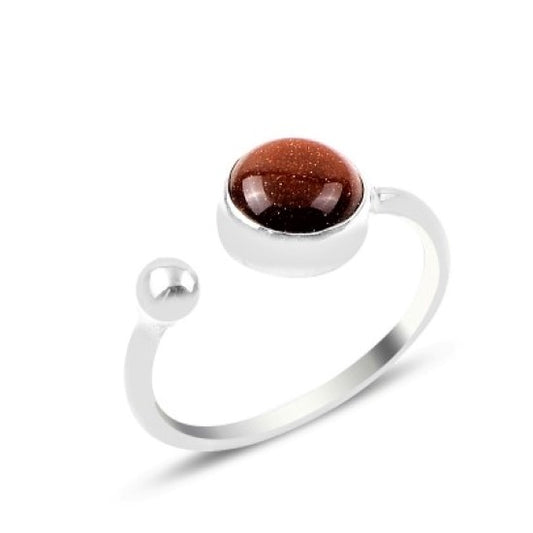Sterling Silver Goldstone Ring