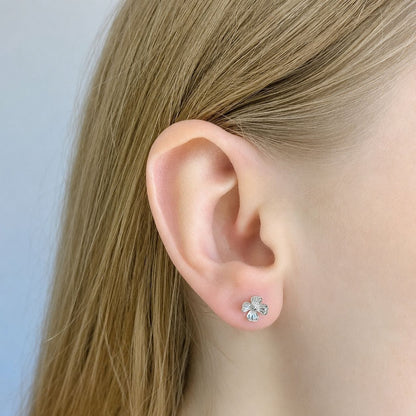 Sterling Silver Rhodium Plated "Flowers"