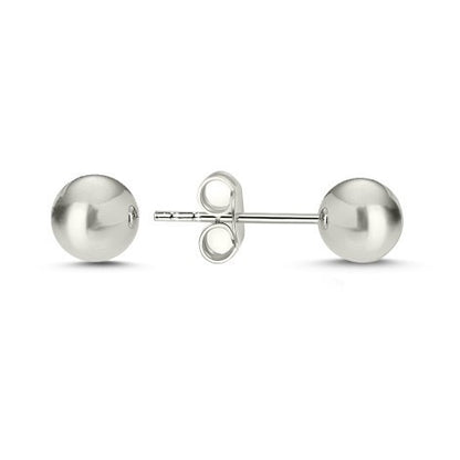 Sterling Silver Rhodium Plated 2 - 6 mm Bead Studs