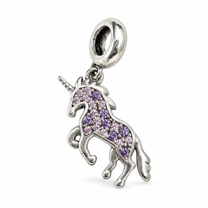 Sterling Silver CZ Unicorn Pendant