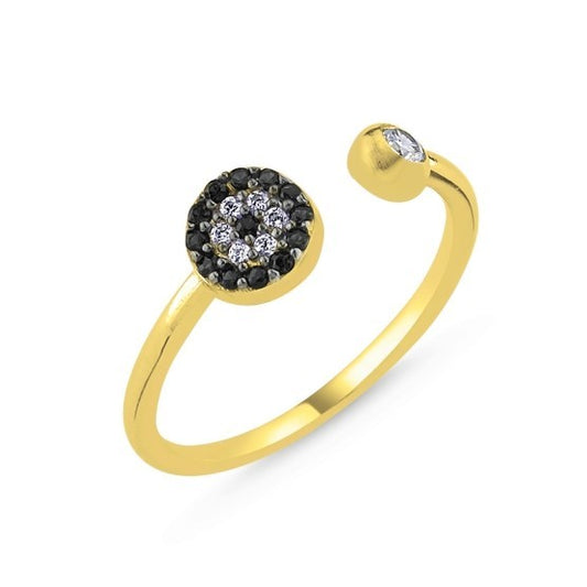 Sterling Silver Gold Plated CZ Ring
